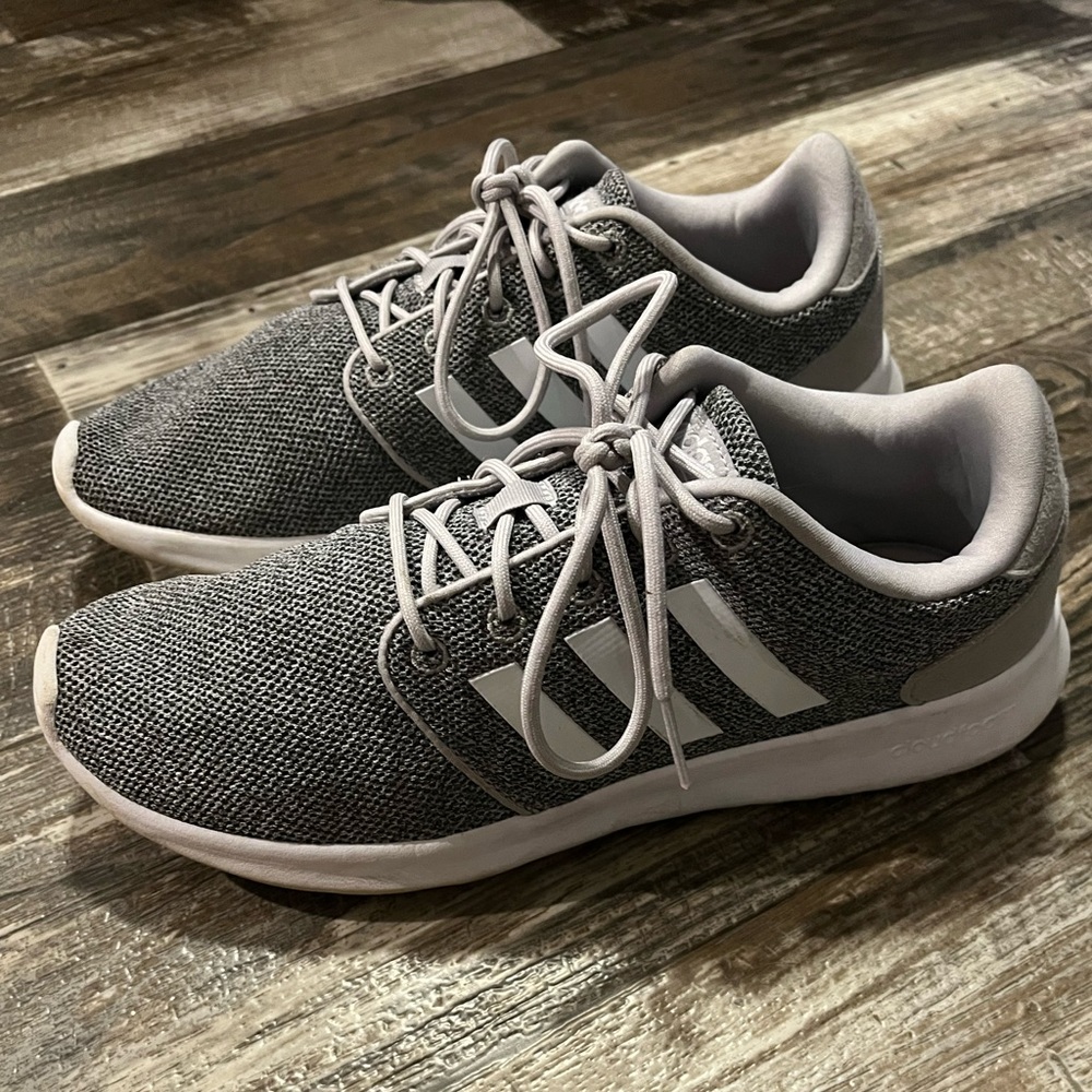ADIDAS Cloudfoam Dark Heather Grey & White Sneakers Women’s US 8.5